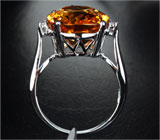 Кольцо с золотистым цитрином и бриллиантами Золото