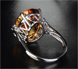 Кольцо с золотистым цитрином и бриллиантами Золото