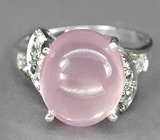 Кольцо с нежно-розовым кварцем Серебро 925