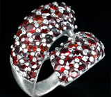 Оригинальное кольцо с яркими гранатами Серебро 925