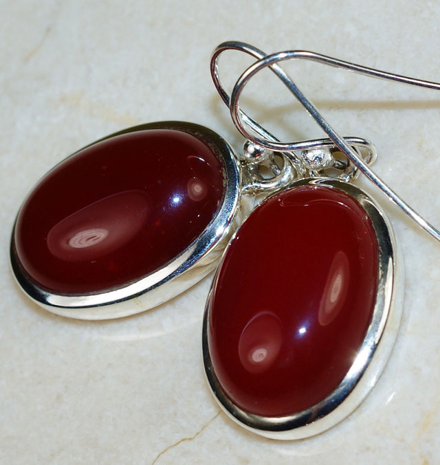 Серьги с корнелианами