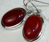 Серьги с корнелианами Серебро 925