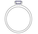 Кольцо с малым прямоугольным камнем
