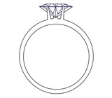 Кольцо с малым треугольным камнем