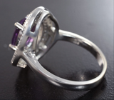Эффектное серебряное кольцо с аметистом Серебро 925