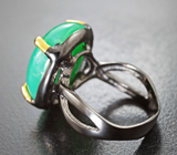 Серебряное кольцо с крупным хризопразом 16,29 карата