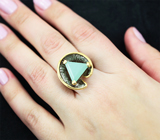 Серебряное кольцо с хризопразом 5,67 карата