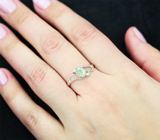 Золотое кольцо с редким полихромным параиба турмалином 0,7 карата и бриллиантами