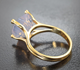 Золотое кольцо с лавандовым аметистом редкой огранки 6,23 карата и бриллиантами