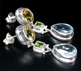 Серьги с самоцветами Серебро 925