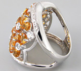 Широкое кольцо из коллекции "Sunshine" с золотистыми цитринами Серебро 925