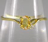 Кольцо из коллекции "Mia" с золотистым сапфиром Серебро 925