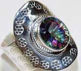 Чеканное кольцо c мистик-топазом Серебро 925