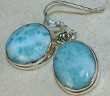 Серьги с ларимаром Серебро 925