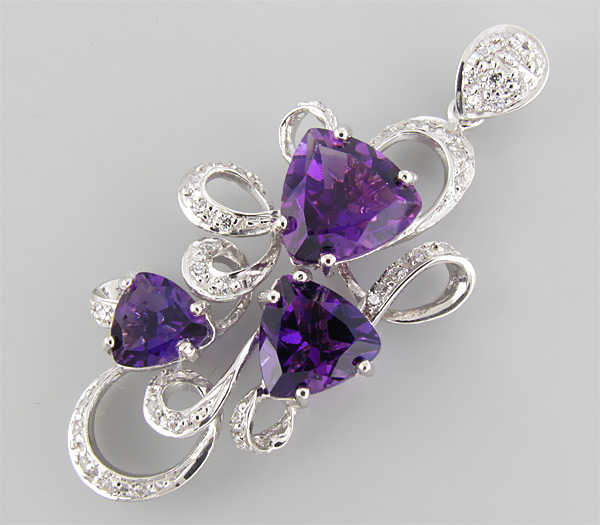 Кулон из коллекции "Sunshine" с аметистами