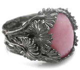 Черненое кольцо с розовым опалом Серебро 925