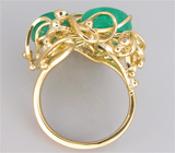 Кольцо с уральскими изумрудами и бриллиантами Золото