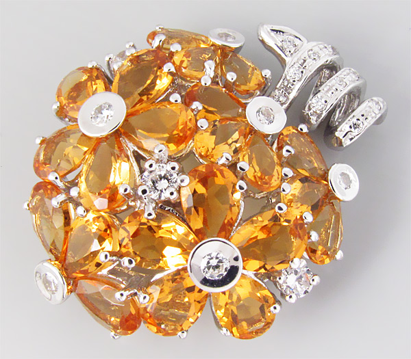 Кулон из коллекции "Sunshine" с золотистыми цитринами