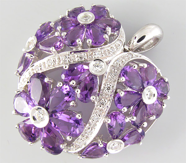 Кулон из коллекции "Sunshine" с аметистами