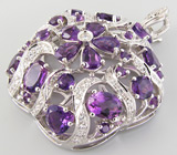 Крупный кулон из коллекции "Sunshine" с аметистами Серебро 925