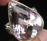 Высокое кольцо с розовым аметистом Серебро 925