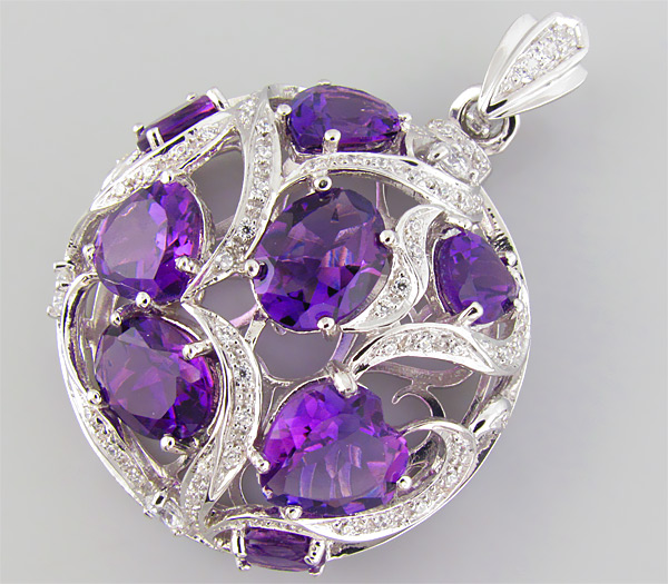 Кулон из коллекции "Sunshine" с аметистами