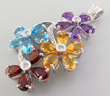 Кулон из коллекции "Sunshine" с самоцветами Серебро 925