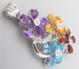 Кулон из коллекции "Sunshine" с самоцветами Серебро 925