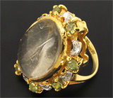 Кольцо с рутиловым кварцем-кабошоном Серебро 925