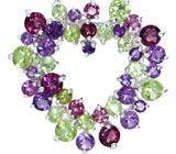 Прелестный кулон с самоцветами Серебро 925