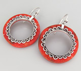 Серьги с кораллами Серебро 925