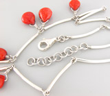 Колье с кораллами Серебро 925