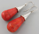 Серьги с кораллами Серебро 925