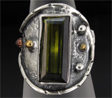 Кольцо с зеленым турмалином Серебро 925