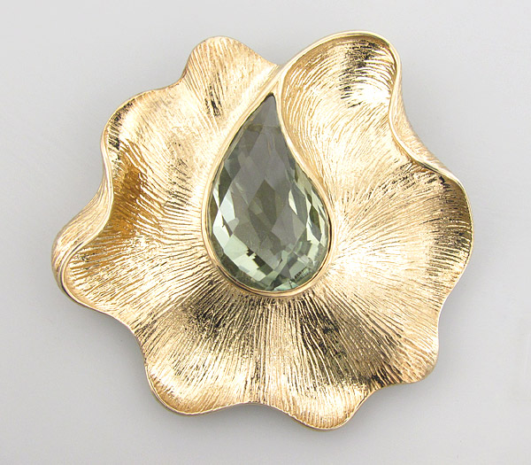 Кулон из коллекции "Sunshine" с зеленым аметистом