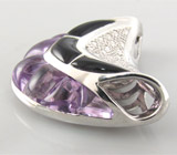 Кулон из коллекции "Sunshine" с аметистами и ониксом авторской огранки Серебро 925