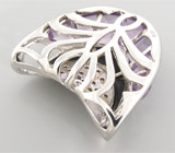 Кулон из коллекции "Sunshine" с аметистами и ониксом авторской огранки Серебро 925