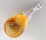 Кулон из коллекции "Sunshine" с бриолетом золотистого цитрина Серебро 925