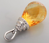 Кулон из коллекции "Sunshine" с бриолетом золотистого цитрина Серебро 925