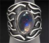 Кольцо с многоцветным мексиканским кристаллическим опалом Серебро 925