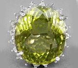 Кольцо с чистейшим цитрином "зеленое золото" Серебро 925