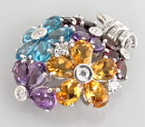 Кулон из коллекции "Sunshine" с самоцветами Серебро 925