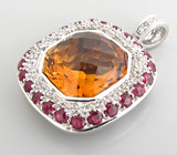 Кулон из коллекции "Sunshine" с цитрином Мадейра и пурпурными сапфирами Серебро 925