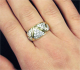 Кольцо с бриллиантами высоких характеристик идеальной огранки Золото