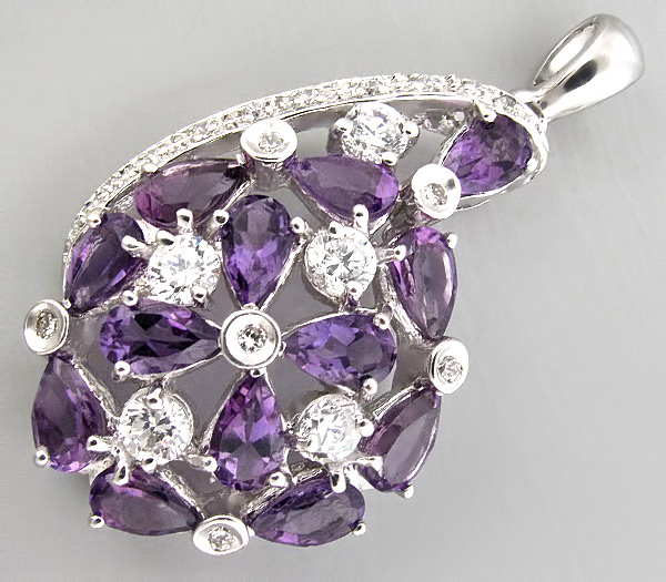 Кулон из коллекции "Sunshine" с аметистами