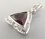 Кулон из коллекции "Sunshine" с гранатом авторской огранки Серебро 925