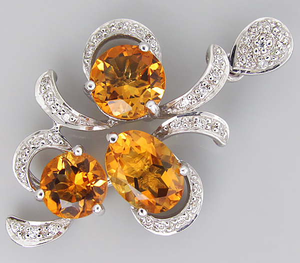 Кулон из коллекции "Sunshine" с золотистыми цитринами