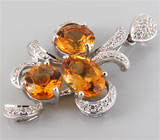 Кулон из коллекции "Sunshine" с золотистыми цитринами Серебро 925