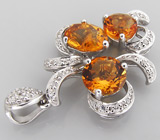 Кулон из коллекции "Sunshine" с золотистыми цитринами Серебро 925