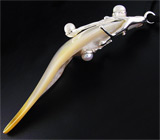 Перламутровый кулон с жемчугом на шнуре Серебро 925